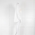 Raey White Silk Macrame Insert Oversized Collared Shirt