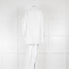 Raey White Silk Macrame Insert Oversized Collared Shirt