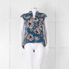 Cooper & Ella Blue Cream Red Floral Print Sleeveless Top