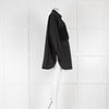 Raey Black Silk Macrame Insert Oversized Collared Shirt