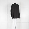 Raey Black Silk Macrame Insert Oversized Collared Shirt