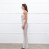 Nadine Merabi White Sequin Hallie Halter Neck Jumpsuit