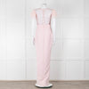 Silvia Navarro Landon Pink Long Dress With Pink Feather Shoulders