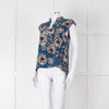 Cooper & Ella Blue Cream Red Floral Print Sleeveless Top