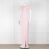 Silvia Navarro Landon Pink Long Dress With Pink Feather Shoulders