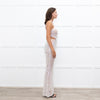 Nadine Merabi White Sequin Hallie Halter Neck Jumpsuit