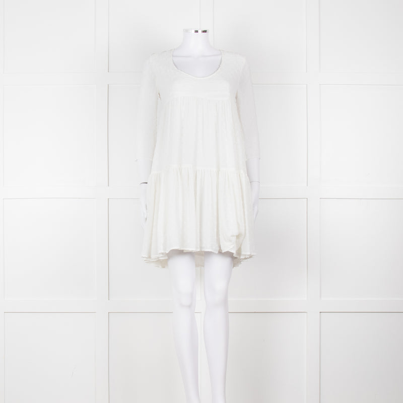 Claudie Pierlot White Long Sleeve Mini Dress