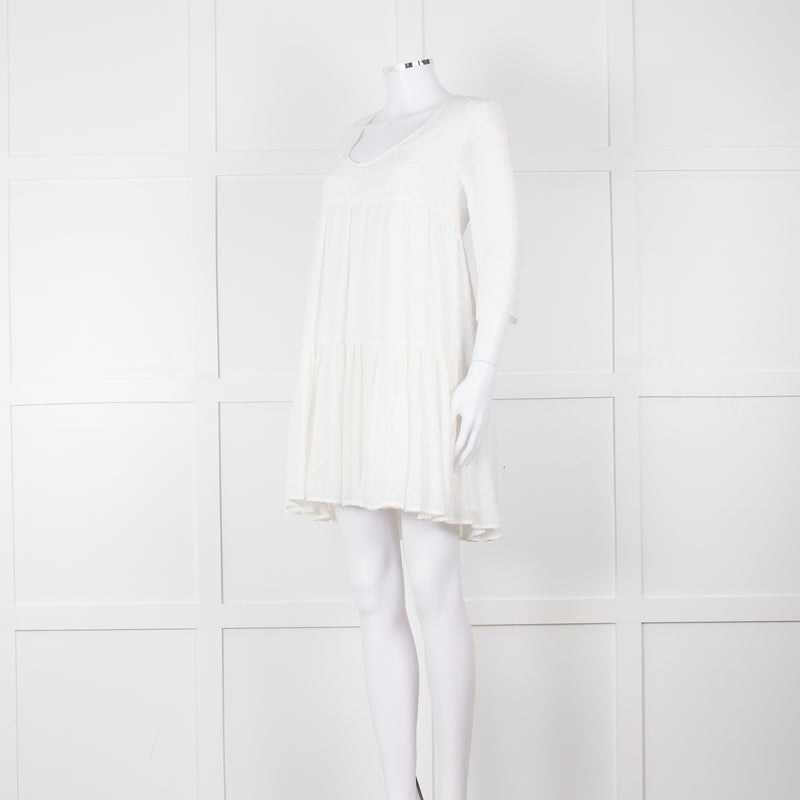 Claudie Pierlot White Long Sleeve Mini Dress