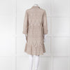 Luisa Cerano Beige Cotton Broidery Knee Length Dress & Slip