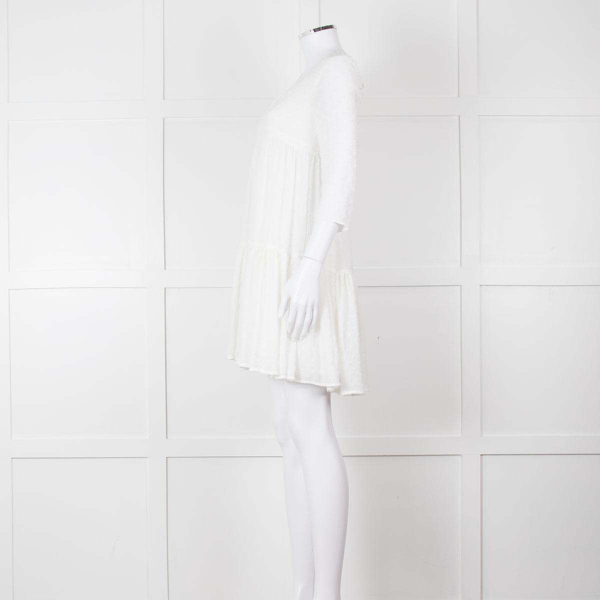 Claudie Pierlot White Long Sleeve Mini Dress