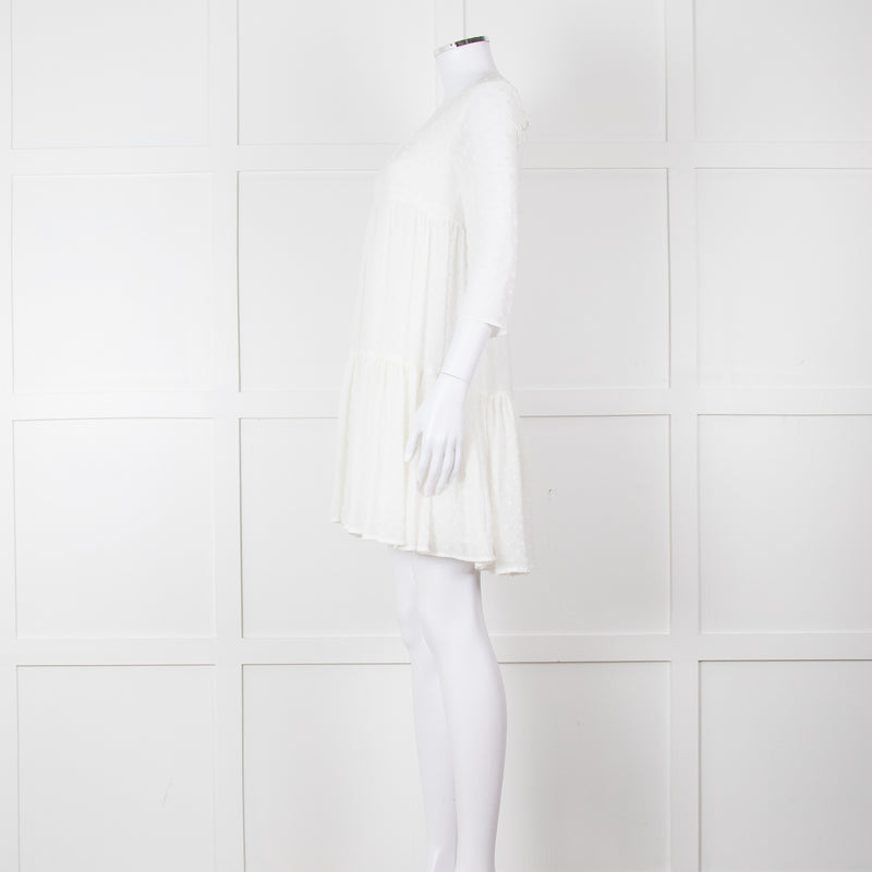 Claudie Pierlot White Long Sleeve Mini Dress