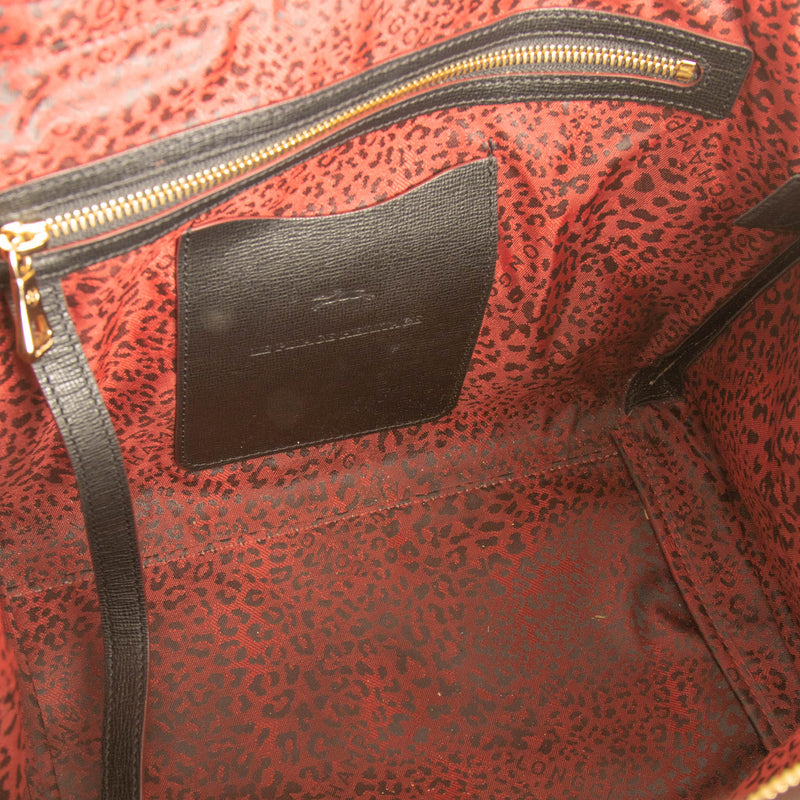 Longchamp Black Leather Le Pliage Heritage Tote