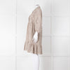 Luisa Cerano Beige Cotton Broidery Knee Length Dress & Slip
