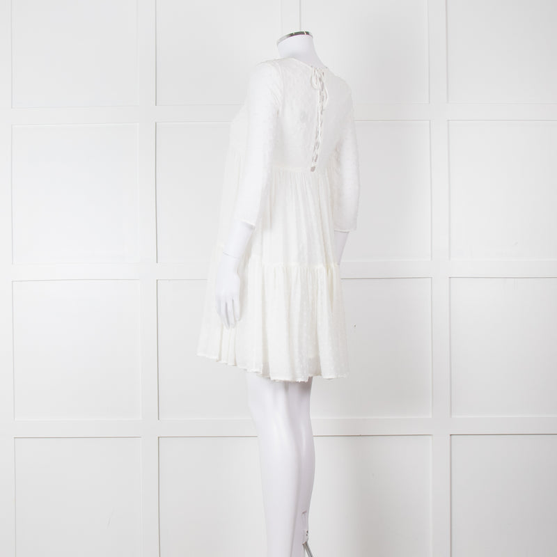 Claudie Pierlot White Long Sleeve Mini Dress