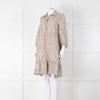 Luisa Cerano Beige Cotton Broidery Knee Length Dress & Slip