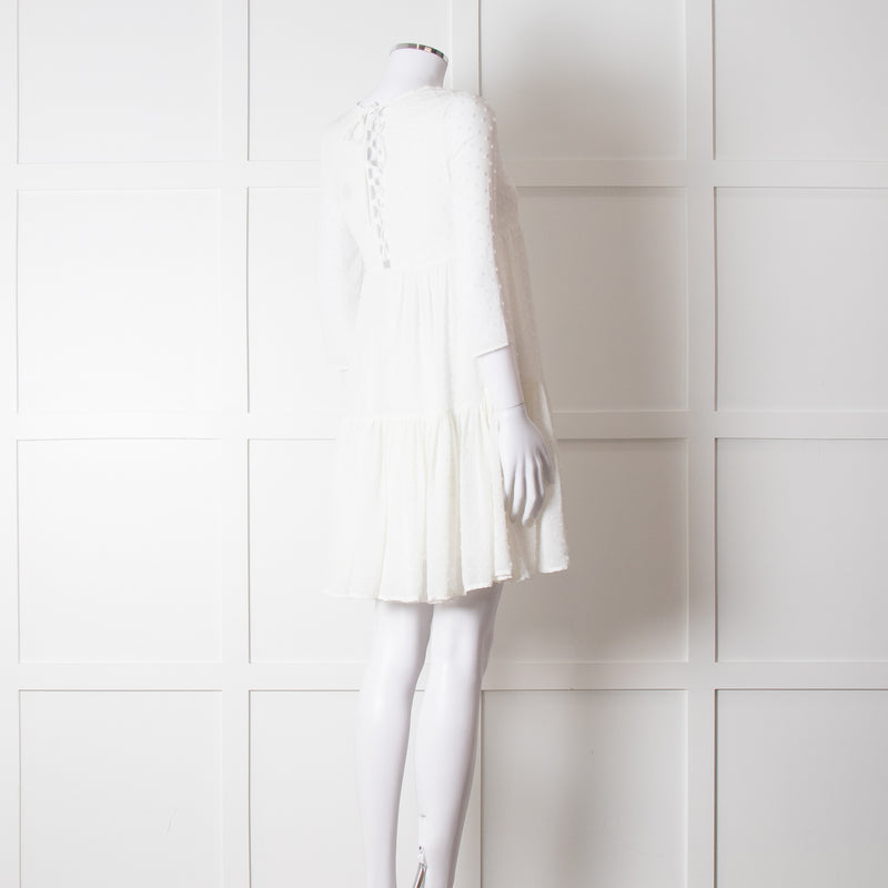 Claudie Pierlot White Long Sleeve Mini Dress