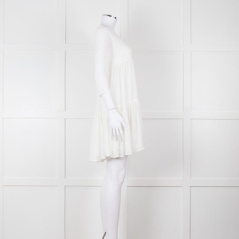 Claudie Pierlot White Long Sleeve Mini Dress
