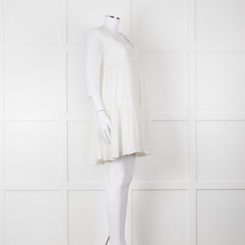 Claudie Pierlot White Long Sleeve Mini Dress