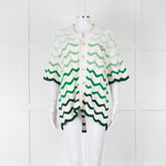 Casablanca Green & White Gradient Wave Textured Shirt