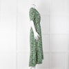 Me+Em Green Cream Floral Print Short Sleeve Maxi Dress