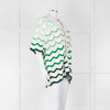 Casablanca Green & White Gradient Wave Textured Shirt