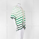 Casablanca Green & White Gradient Wave Textured Shirt