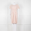 Paule Ka Pale Pink Front Pleats Short Sleeve Knee Length Dress