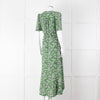 Me+Em Green Cream Floral Print Short Sleeve Maxi Dress