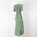Me+Em Green Cream Floral Print Short Sleeve Maxi Dress