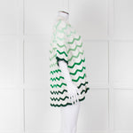 Casablanca Green & White Gradient Wave Textured Shirt