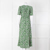Me+Em Green Cream Floral Print Short Sleeve Maxi Dress