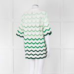 Casablanca Green & White Gradient Wave Textured Shirt