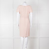 Paule Ka Pale Pink Front Pleats Short Sleeve Knee Length Dress