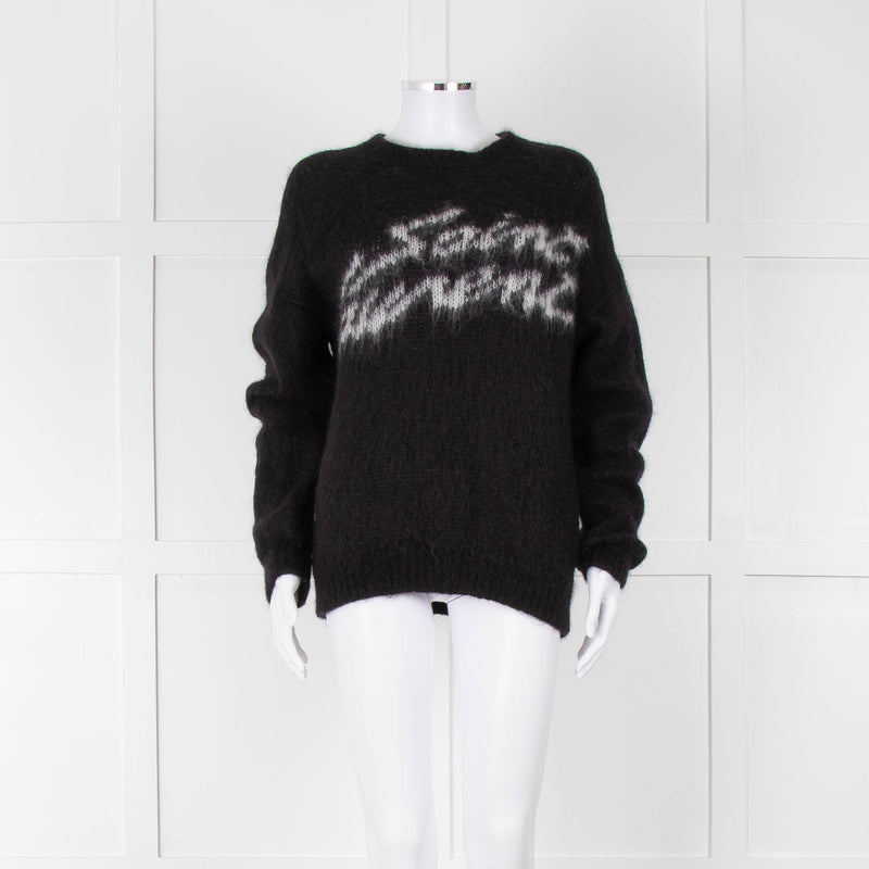 Saint Laurent Black Mohair'Saint Laurent' Motif Jumper