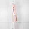 Paule Ka Pale Pink Front Pleats Short Sleeve Knee Length Dress