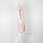 Paule Ka Pale Pink Front Pleats Short Sleeve Knee Length Dress