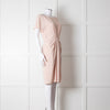 Paule Ka Pale Pink Front Pleats Short Sleeve Knee Length Dress