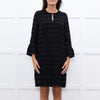 Baum Und Pferdgarten Black Textured Frill Trim Sleeve Dress
