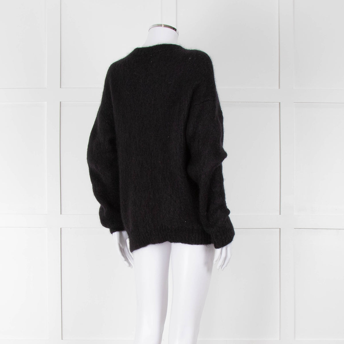 Saint Laurent Black Mohair'Saint Laurent' Motif Jumper