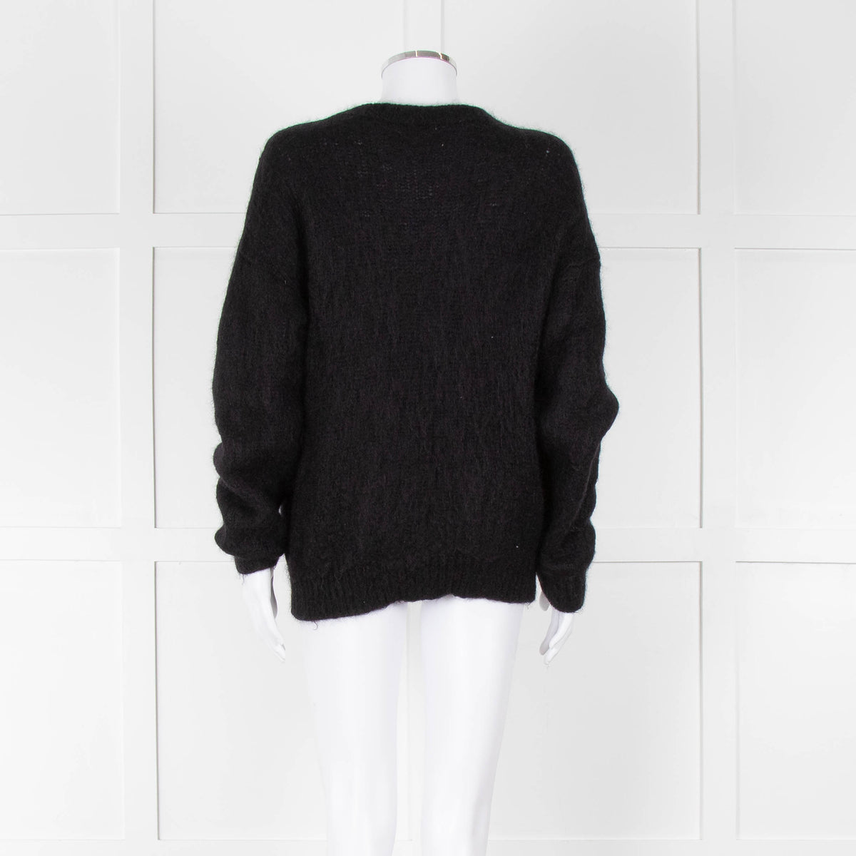 Saint Laurent Black Mohair'Saint Laurent' Motif Jumper