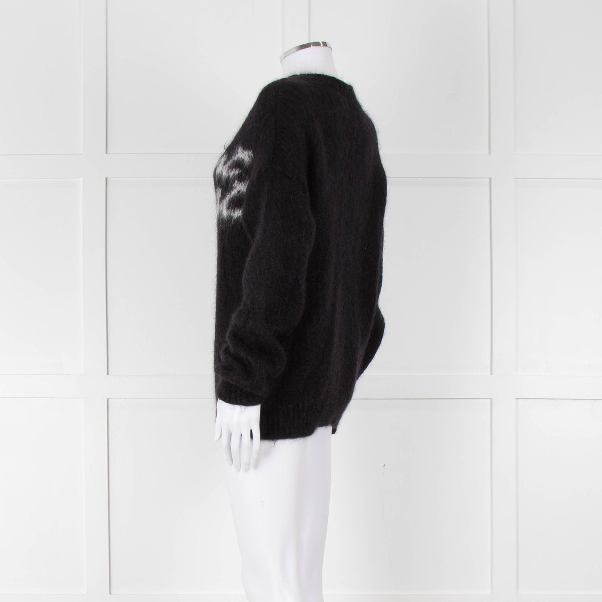 Saint Laurent Black Mohair'Saint Laurent' Motif Jumper