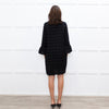 Baum Und Pferdgarten Black Textured Frill Trim Sleeve Dress