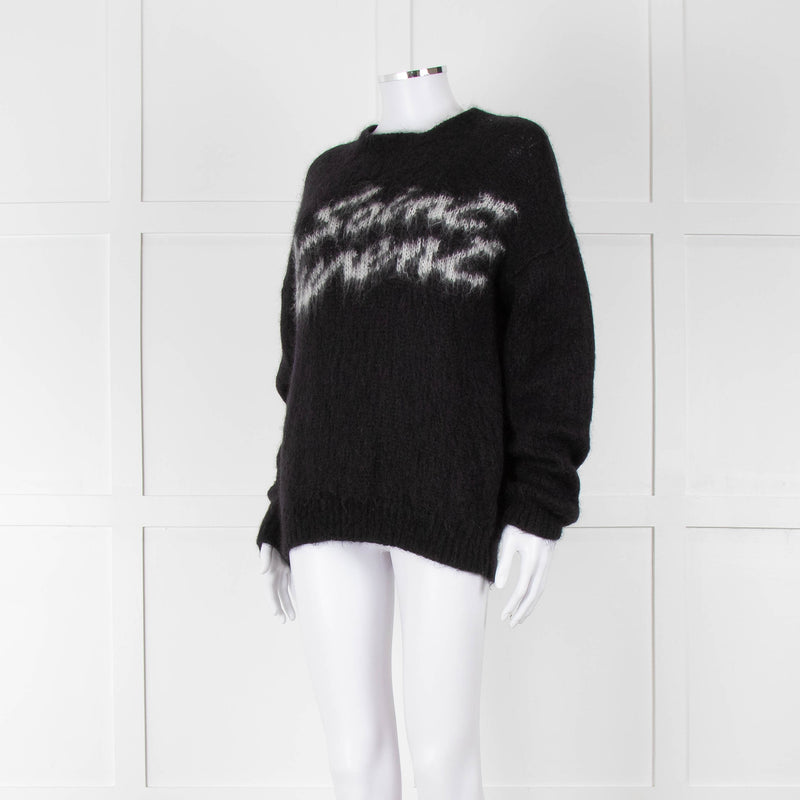 Saint Laurent Black Mohair'Saint Laurent' Motif Jumper