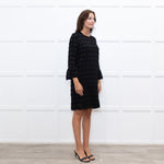 Baum Und Pferdgarten Black Textured Frill Trim Sleeve Dress