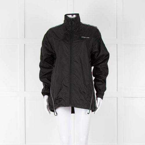 Off-White Black Nylon Jacket With Silver Lurex Arrows