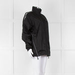 Off-White Black Nylon Jacket With Silver Lurex Arrows