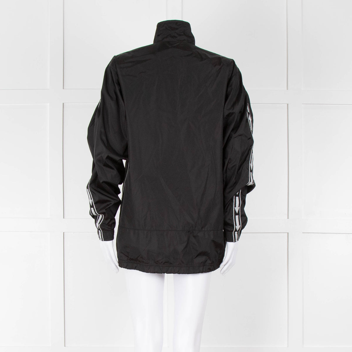 Off-White Black Nylon Jacket With Silver Lurex Arrows