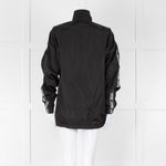 Off-White Black Nylon Jacket With Silver Lurex Arrows