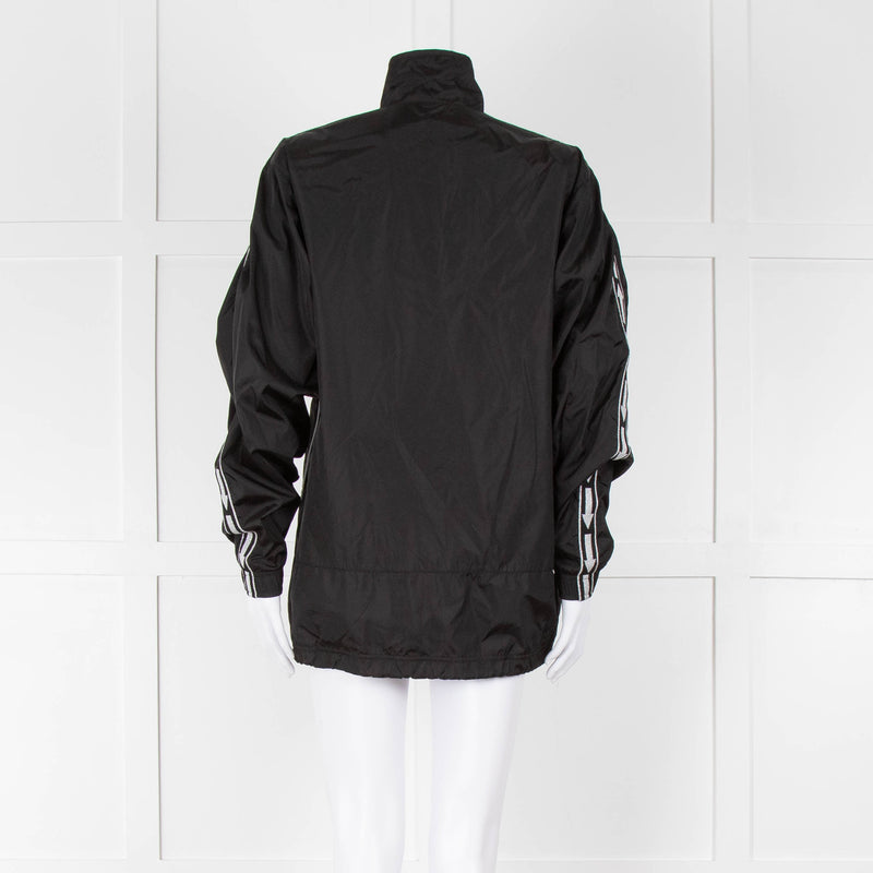Off-White Black Nylon Jacket With Silver Lurex Arrows