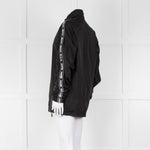 Off-White Black Nylon Jacket With Silver Lurex Arrows